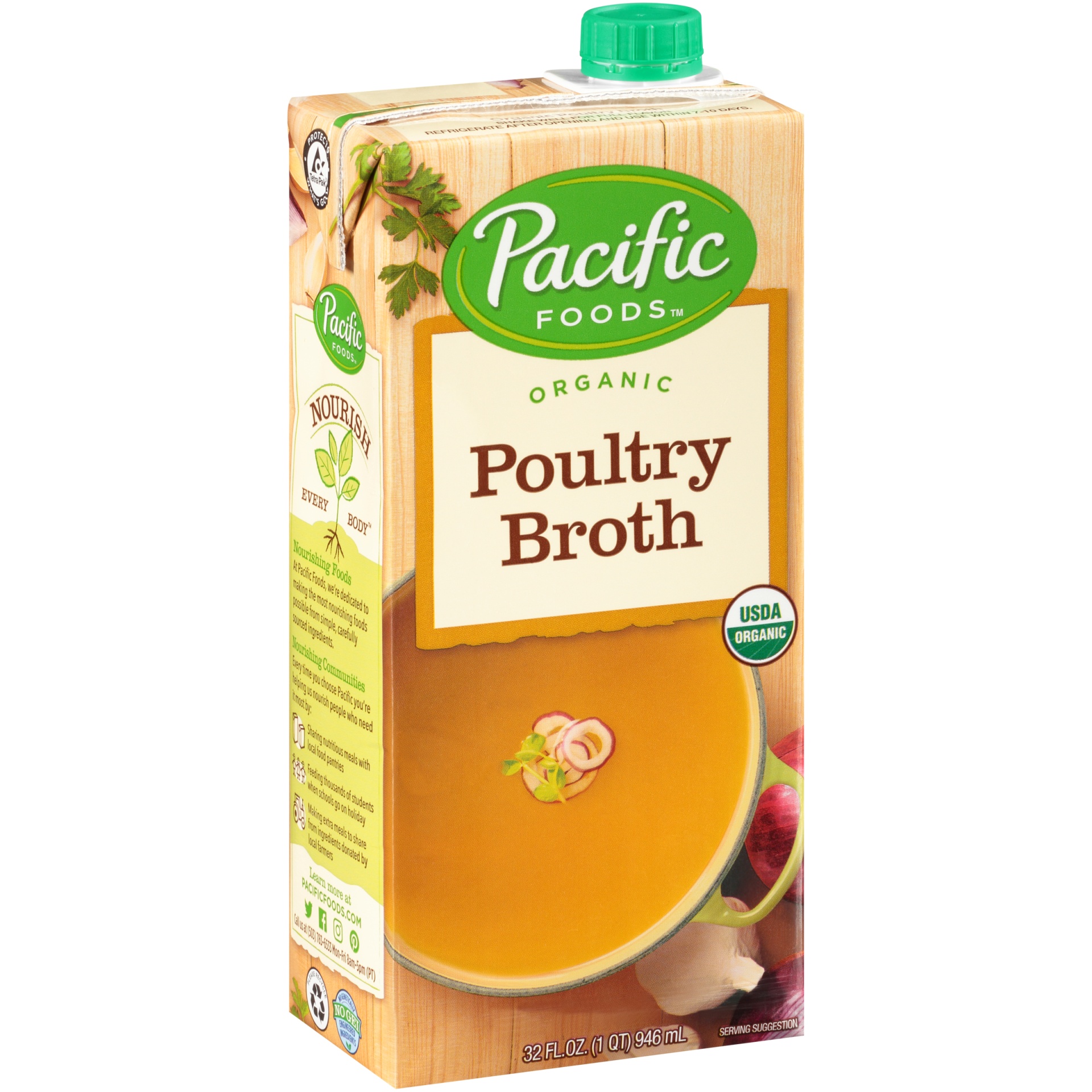 slide 1 of 1, Pacific Natural Foods Organic Poultry Broth, 32 oz