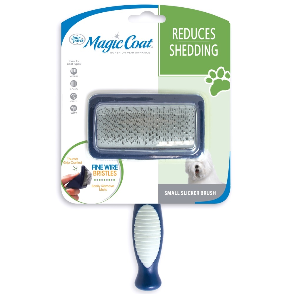slide 1 of 1, Four Paws Magic Coat Reduces Shedding Small Slicker Brush, small