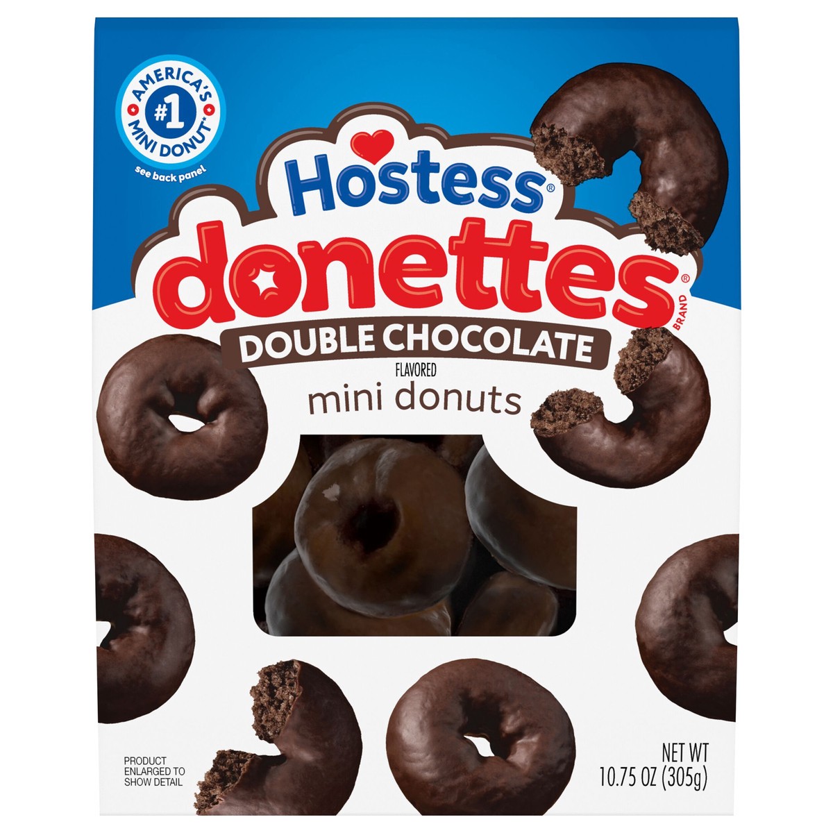 slide 1 of 9, Hostess Donettes, Double Chocolate Naturally Flavored Mini Donuts, 10.75 oz Bag, 10.75 oz