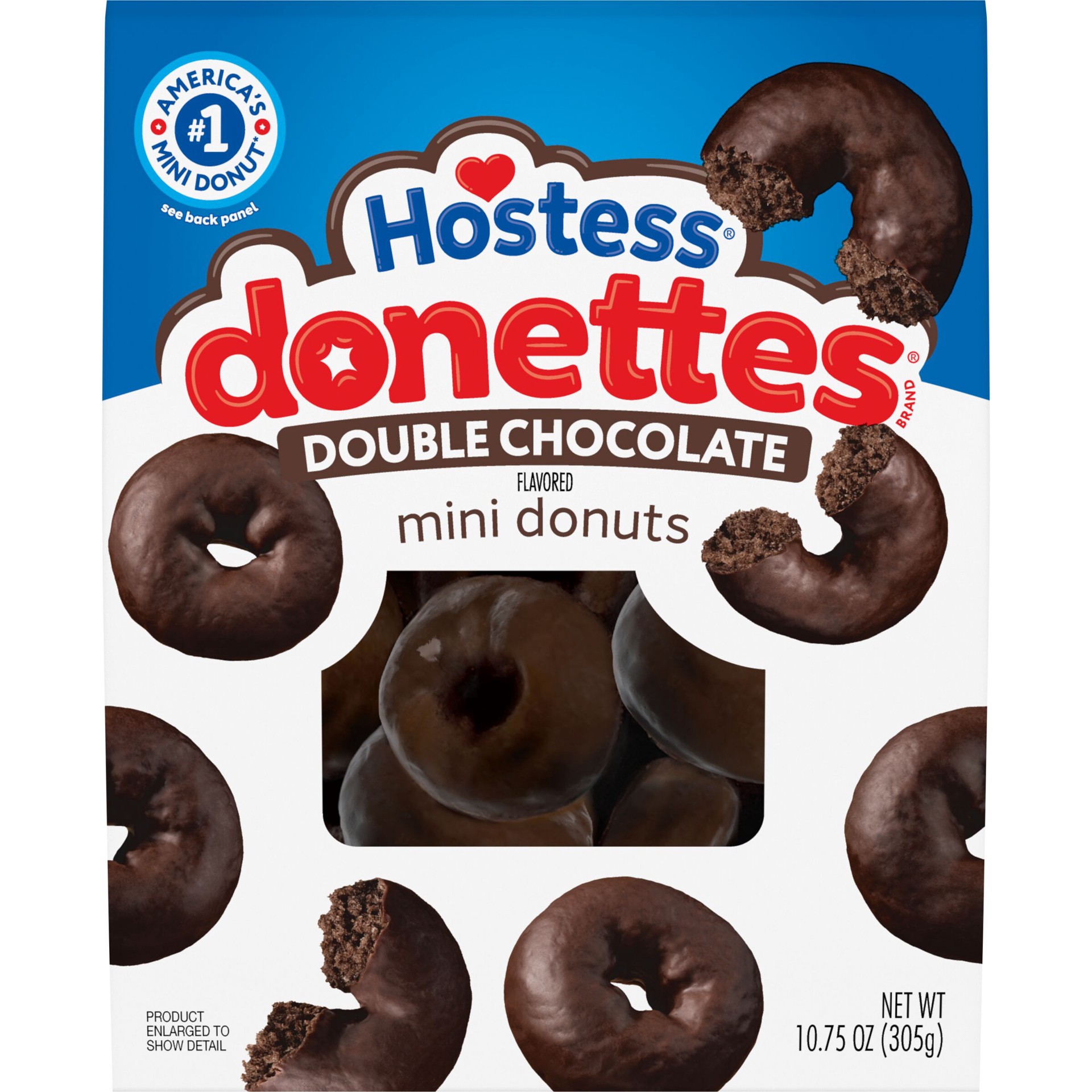 slide 1 of 9, Hostess Donettes, Double Chocolate Naturally Flavored Mini Donuts, 10.75 oz Bag, 10.75 oz