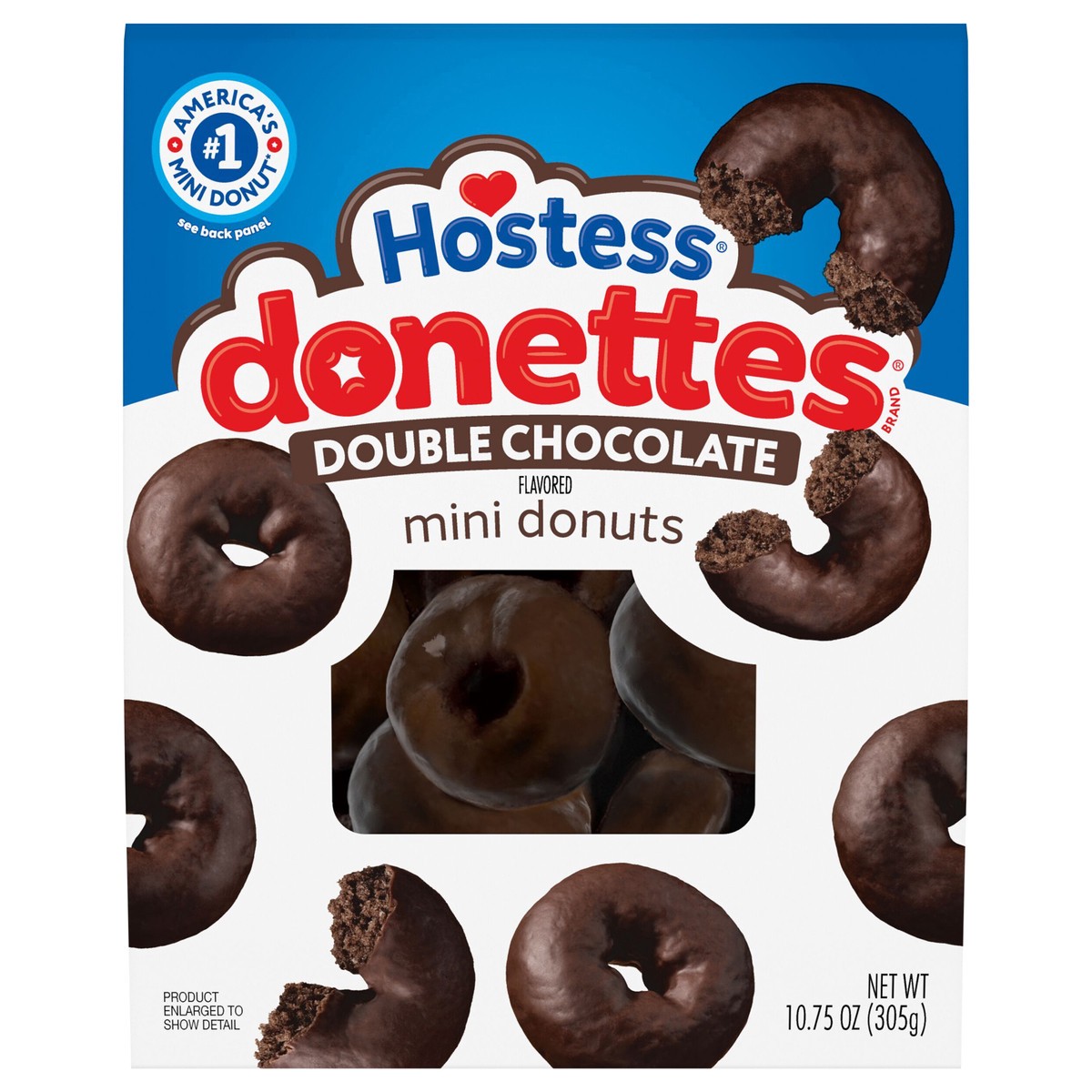slide 1 of 9, Hostess Donettes, Double Chocolate Naturally Flavored Mini Donuts, 10.75 oz
