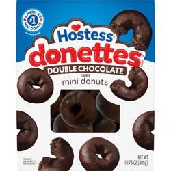 Hostess Donettes, Double Chocolate Naturally Flavored Mini Donuts, 10.75 oz Bag