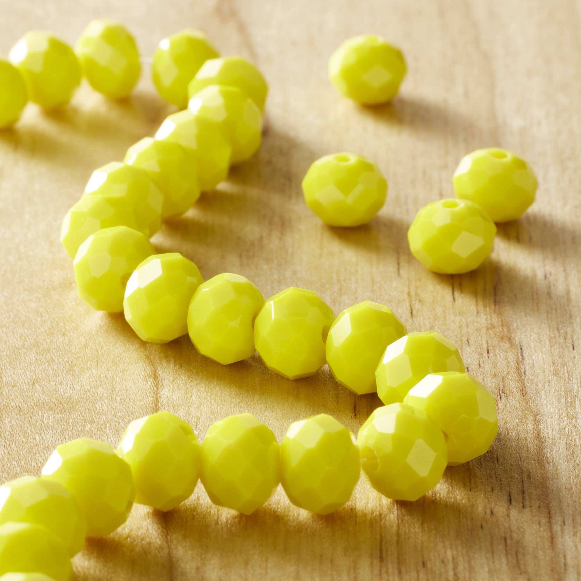 slide 3 of 3, Yellow Glass Faceted Rondel Beads, 7mm By Bead Landing, 7mm