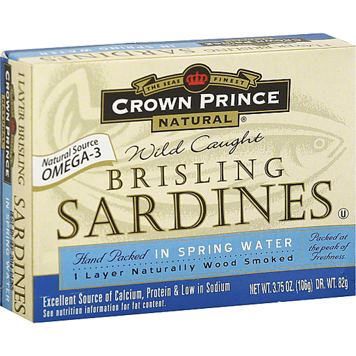slide 2 of 2, Crown Prince Brisling Sardines In Water, 3.75 oz