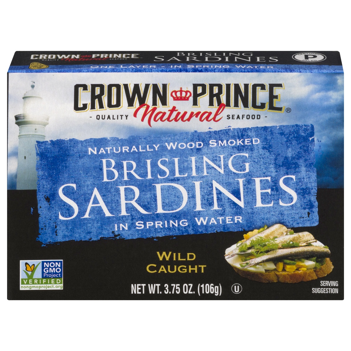 slide 1 of 1, Crown Prince Brisling Sardines In Water, 3.75 oz