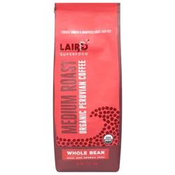 Laird Superfood Medium Roast Whole Bean Organic Peruvian Coffee - 12 oz