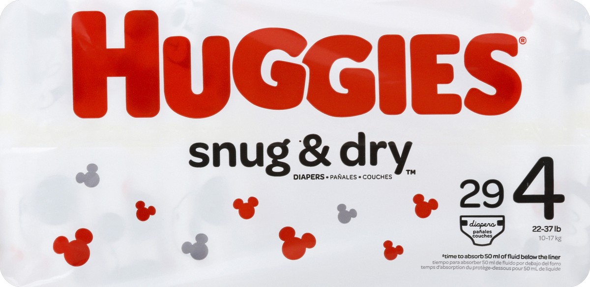 slide 2 of 6, Huggies Snug & Dry Diapers Size 4, 29 ct