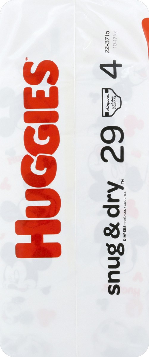 slide 3 of 6, Huggies Snug & Dry Diapers Size 4, 29 ct