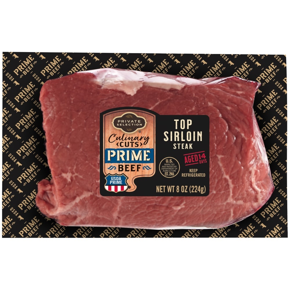 slide 1 of 1, Private Selection Culinary Cuts Prime Beef Top Sirloin Steak, 8 oz