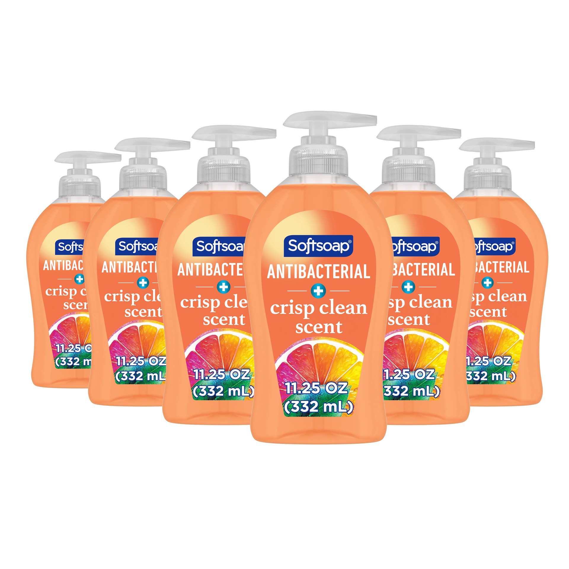 slide 1 of 10, Softsoap Antibacterial Liquid Hand Soap Pump, Crisp Clean - 11.25 Fluid Ounce, 11.25 fl oz