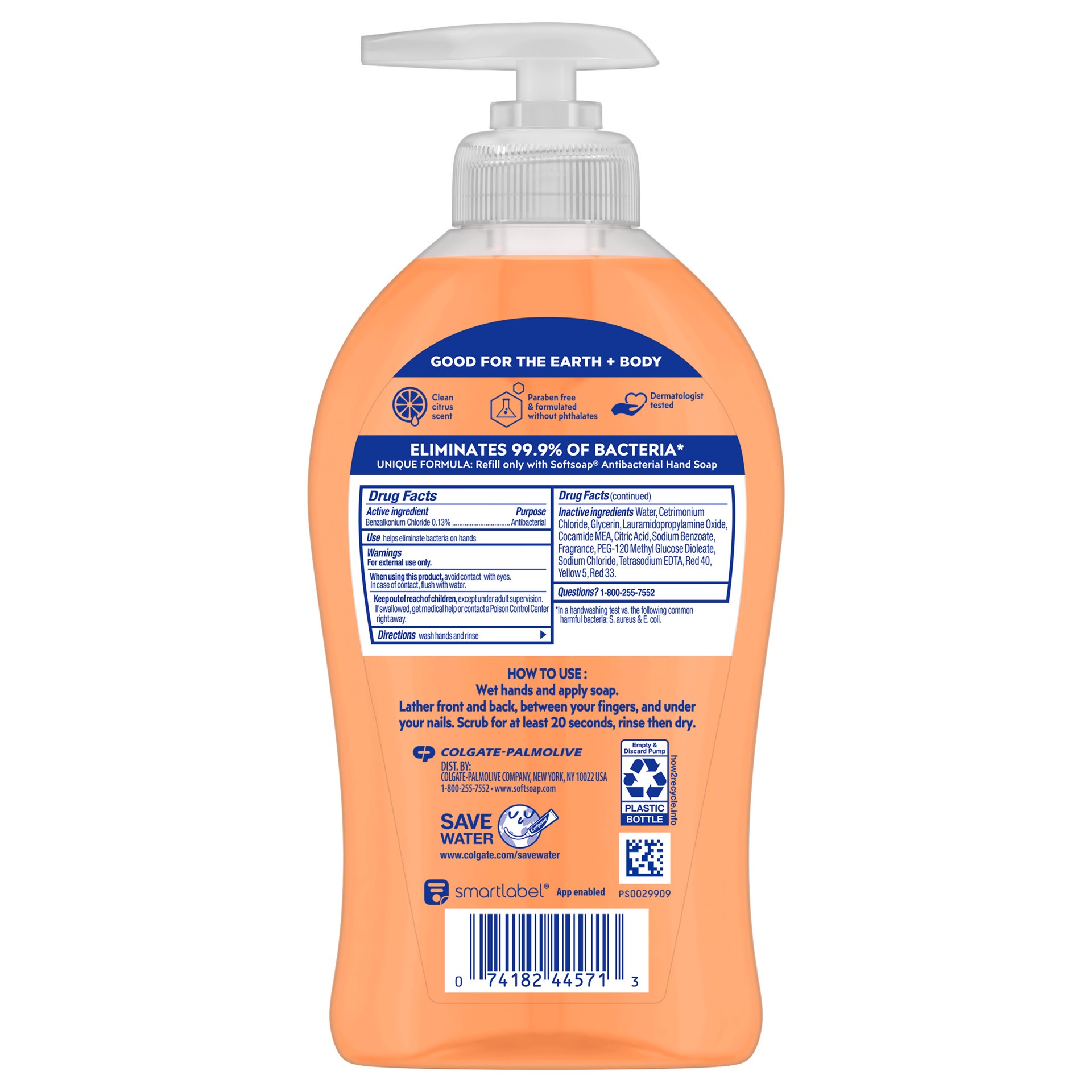 slide 2 of 10, Softsoap Antibacterial Liquid Hand Soap Pump, Crisp Clean - 11.25 Fluid Ounce, 11.25 fl oz