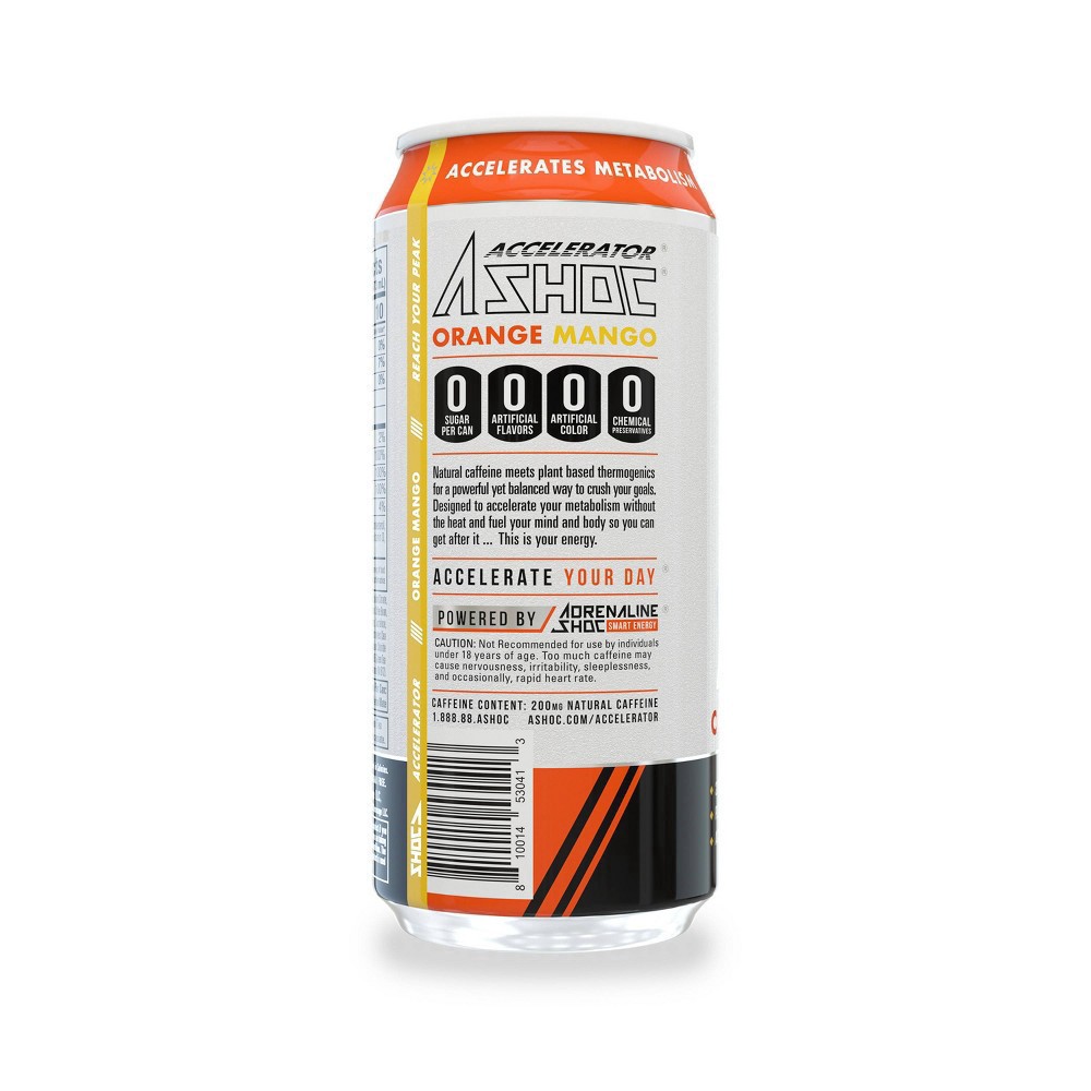 slide 2 of 5, Adrenaline Shoc Accelerator Mango Orange Energy Drink, 16 fl oz