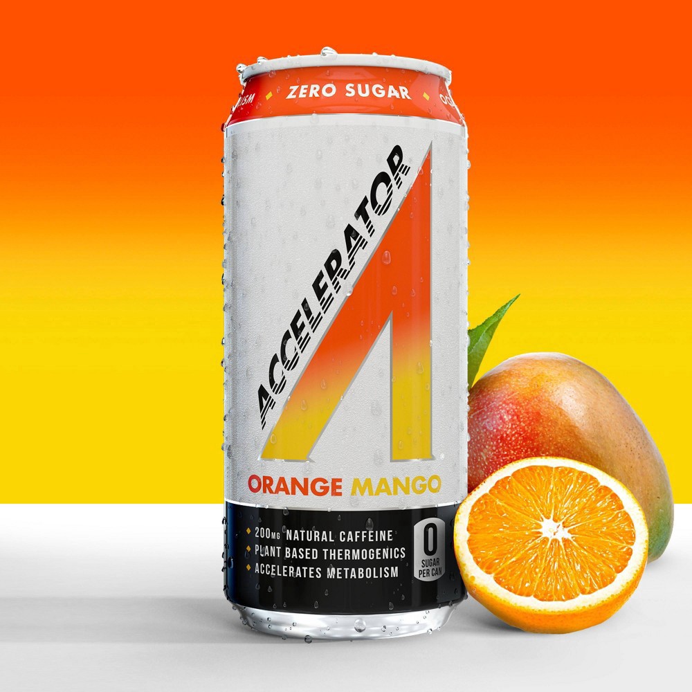 slide 4 of 5, Adrenaline Shoc Accelerator Mango Orange Energy Drink, 16 fl oz