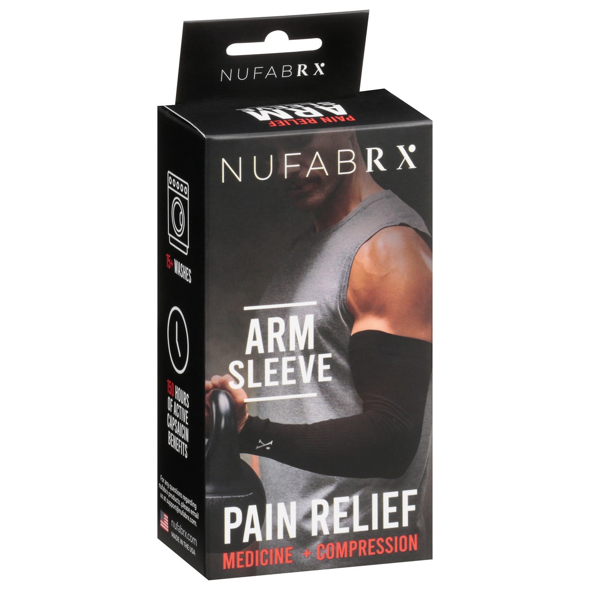 slide 11 of 13, Nufabrx Black Medicine Infused Arm Sleeve One Size Fits Most 1 ea, 1 ct