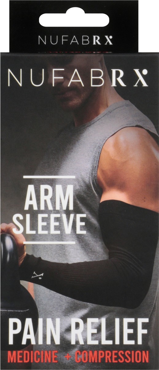 slide 12 of 13, Nufabrx Black Medicine Infused Arm Sleeve One Size Fits Most 1 ea, 1 ct