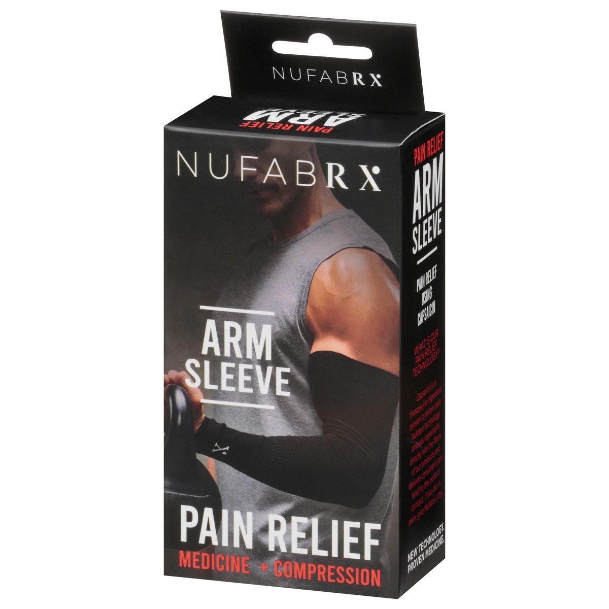 slide 4 of 13, Nufabrx Black Medicine Infused Arm Sleeve One Size Fits Most 1 ea, 1 ct