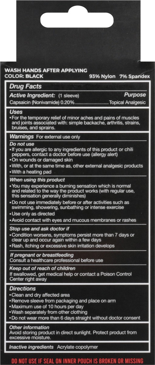 slide 6 of 13, Nufabrx Black Medicine Infused Arm Sleeve One Size Fits Most 1 ea, 1 ct