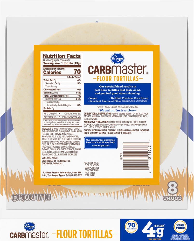 slide 2 of 2, Kroger Carbmaster Flour Tortilla Shells, 8 ct