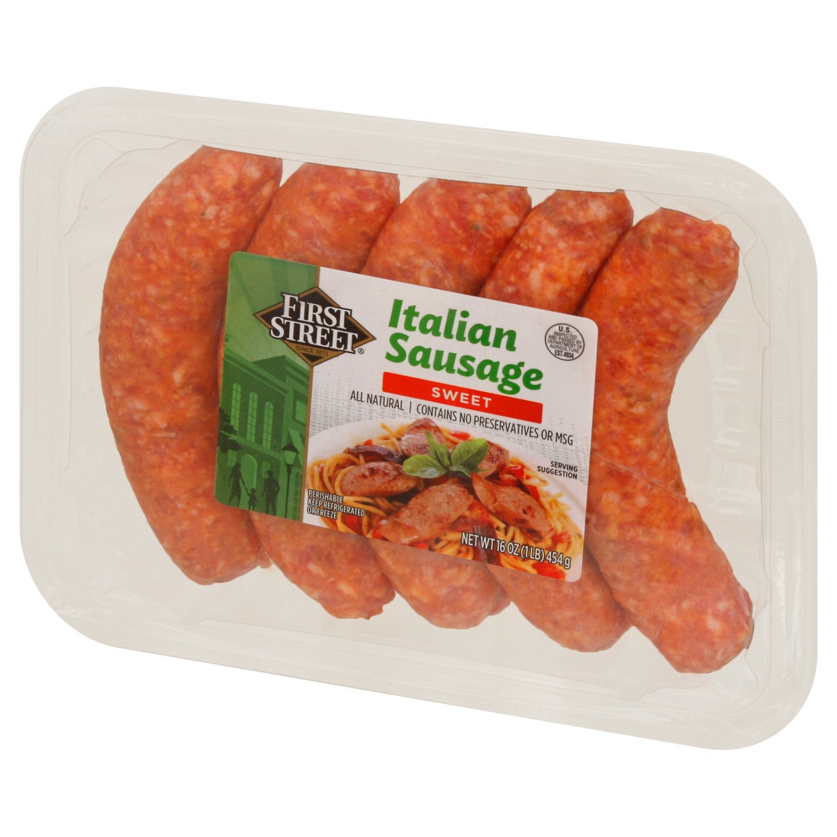 slide 8 of 13, First Street Sweet Italian Sausage, 16 oz