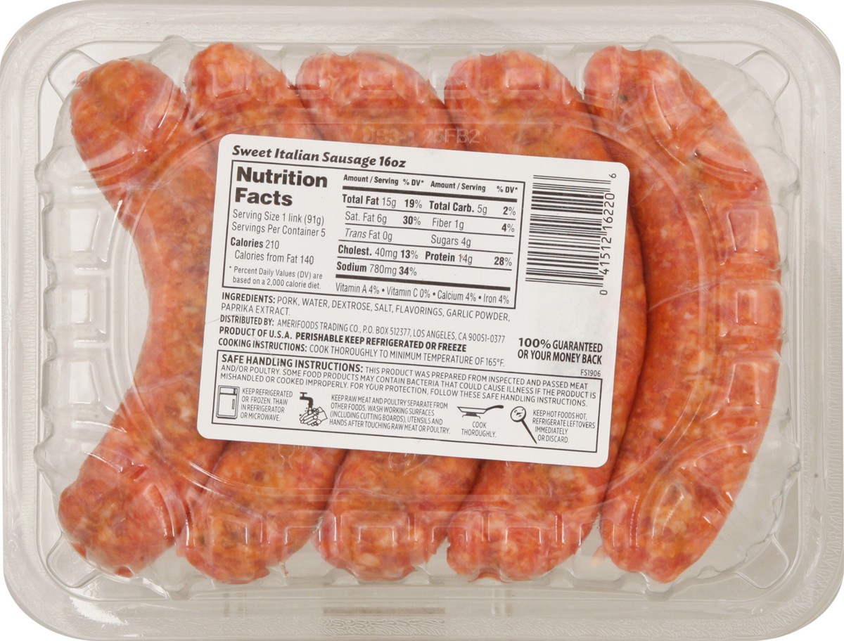 slide 7 of 13, First Street Sweet Italian Sausage, 16 oz