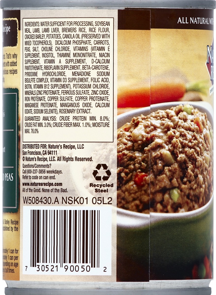 slide 3 of 6, Nature's Recipe Nature''s Recipe Ground Lamb, Rice & Barley Recipe Wet Dog Food, 13.2 oz. Can, 13.2 oz