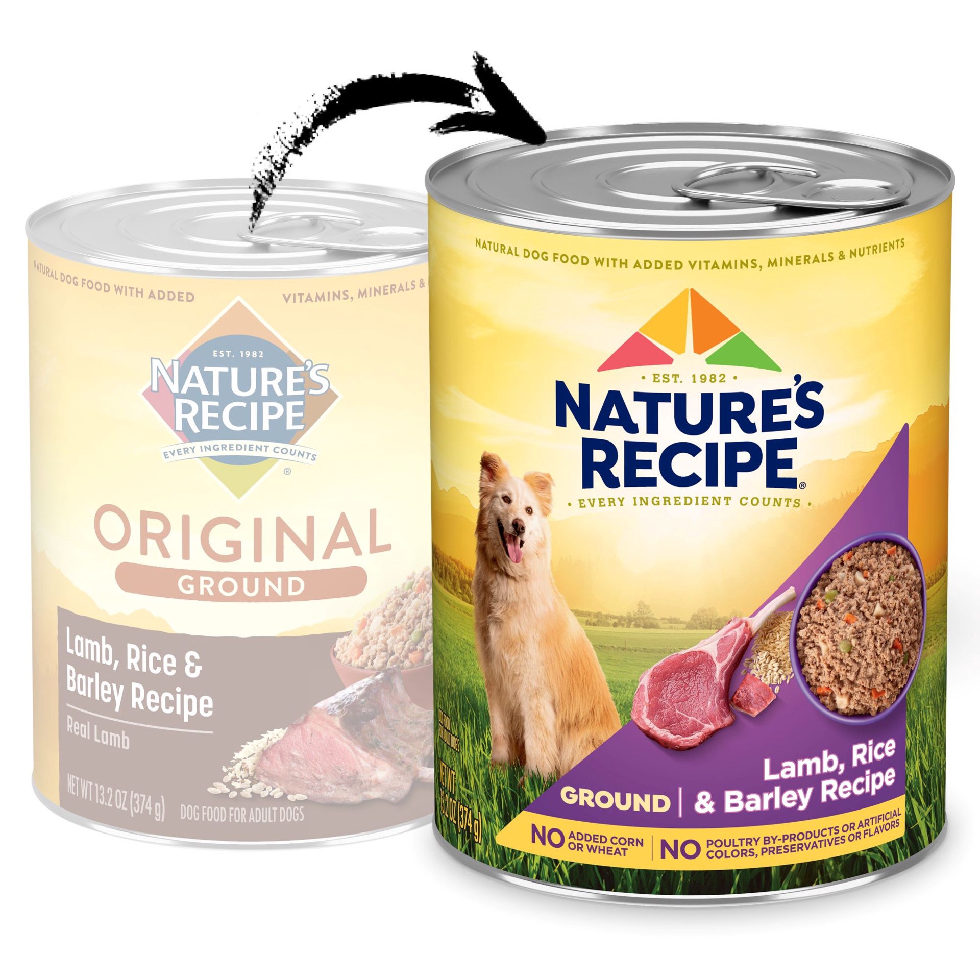 slide 1 of 6, Nature's Recipe Nature''s Recipe Ground Lamb, Rice & Barley Recipe Wet Dog Food, 13.2 oz. Can, 13.2 oz