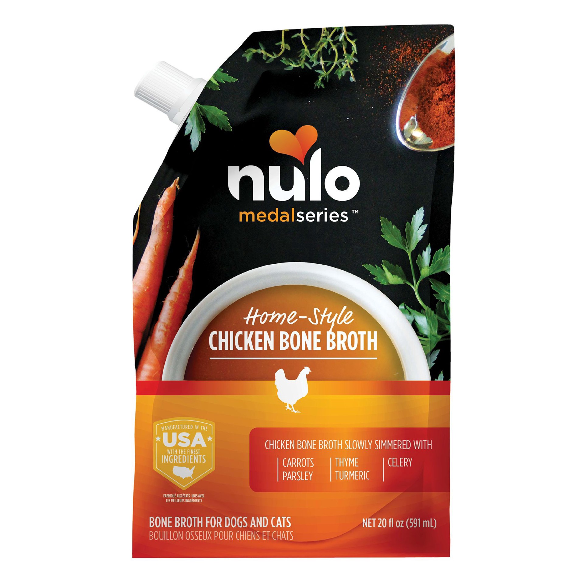 slide 1 of 1, Nulo MedalSeries Bone Broth All Life Stage Wet Dog & Cat Food Topper - 20 Oz., 