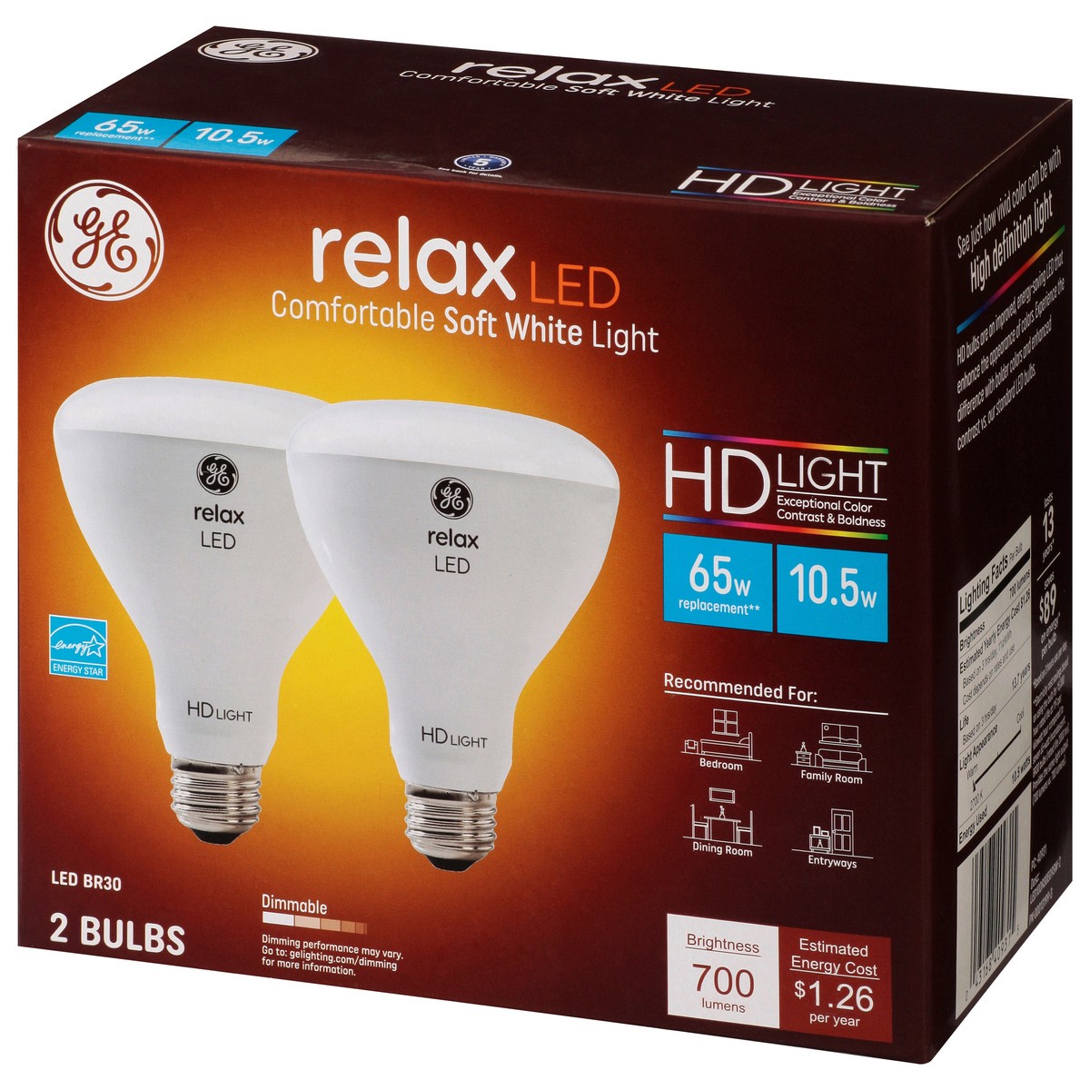 slide 3 of 11, GE Relax 2 Pack 10.5 Watts Soft White LED Light Bulbs 2 ea, 2 ct
