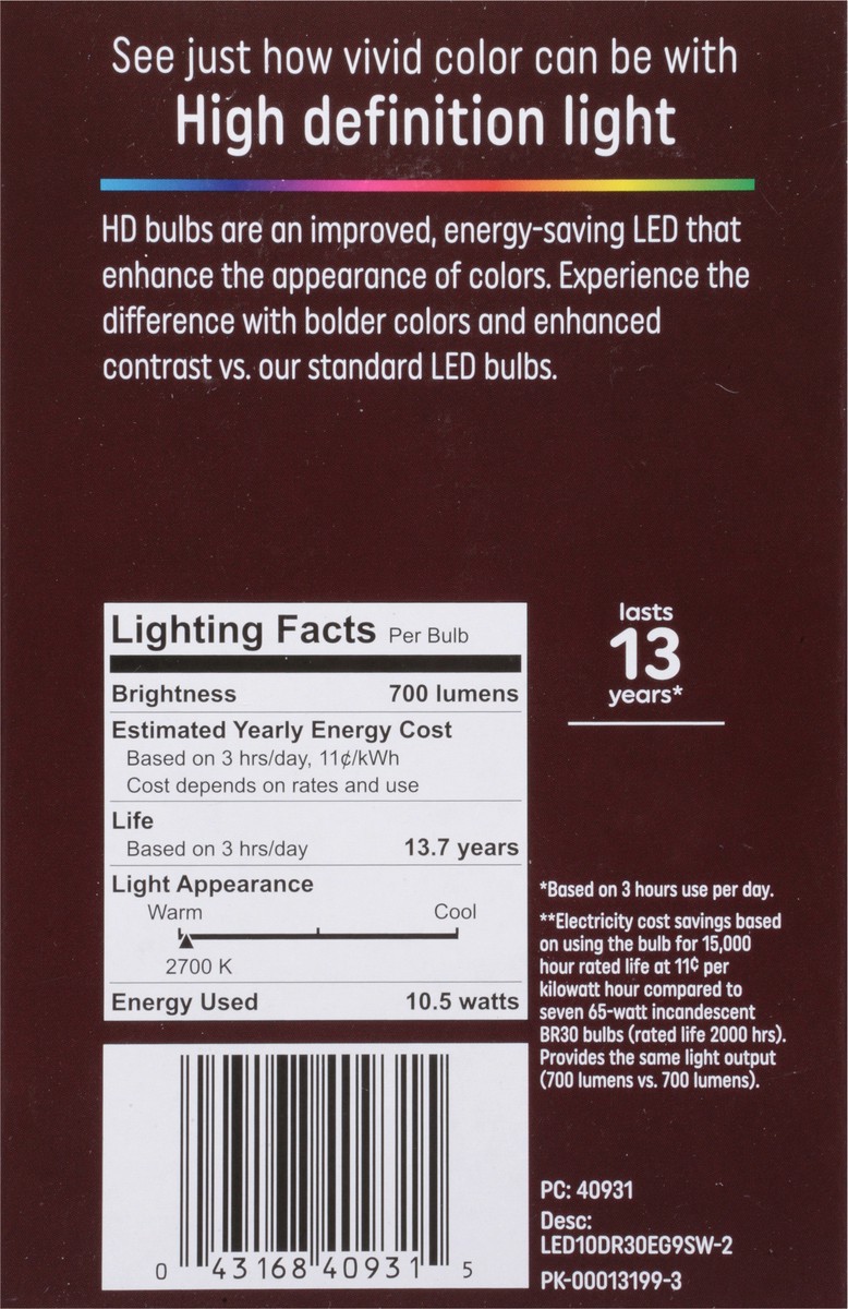 slide 5 of 11, GE Relax 2 Pack 10.5 Watts Soft White LED Light Bulbs 2 ea, 2 ct