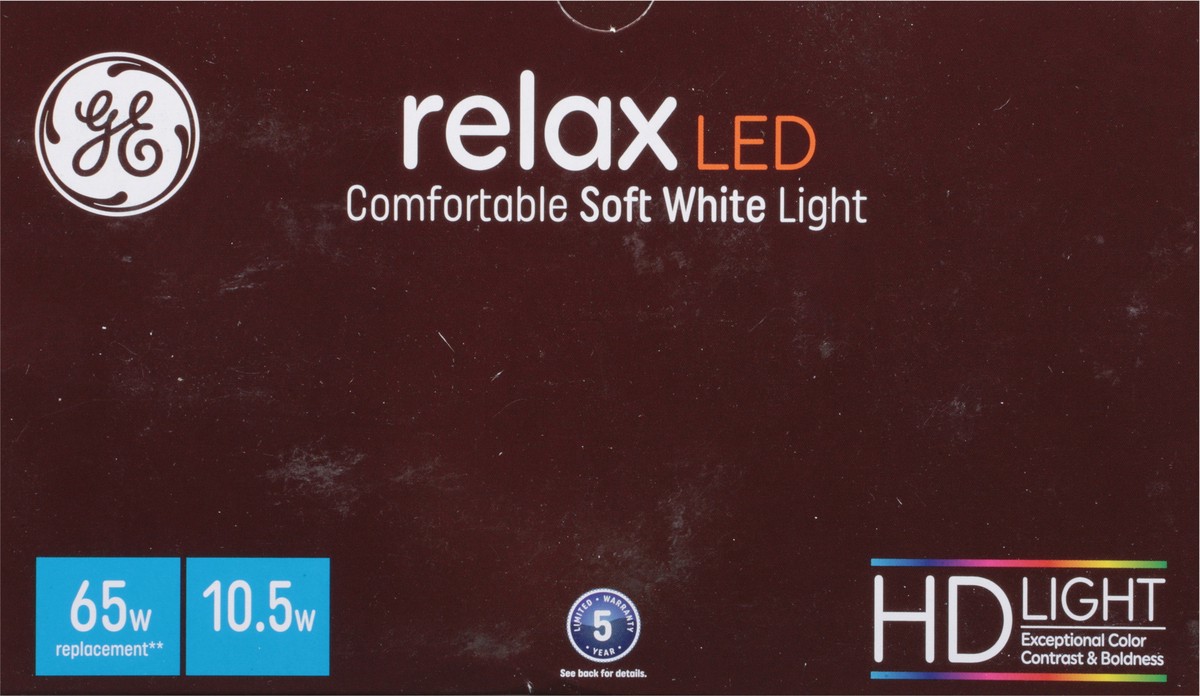 slide 6 of 11, GE Relax 2 Pack 10.5 Watts Soft White LED Light Bulbs 2 ea, 2 ct