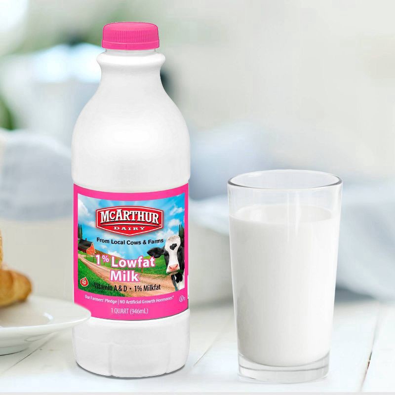 slide 2 of 2, McArthur Dairy 1% Lowfat Milk 1 qt, 1 qt