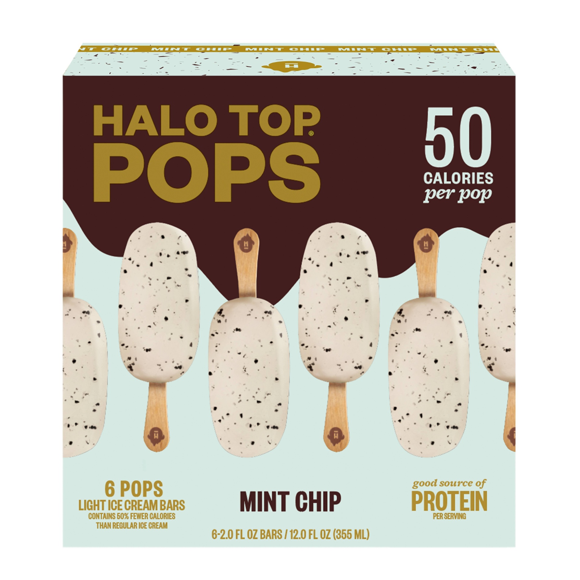 slide 1 of 7, Halo Top Creamery Mint Chip Pops, 6 ct; 2 fl oz