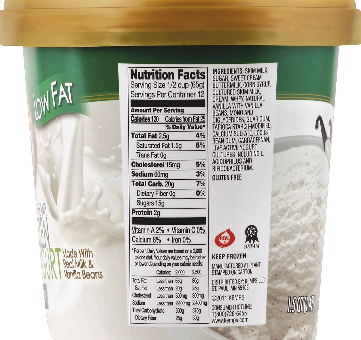 slide 2 of 4, Kemps Vanilla Bean Frozen Yogurt 1.5 Quart, 1.5 qt