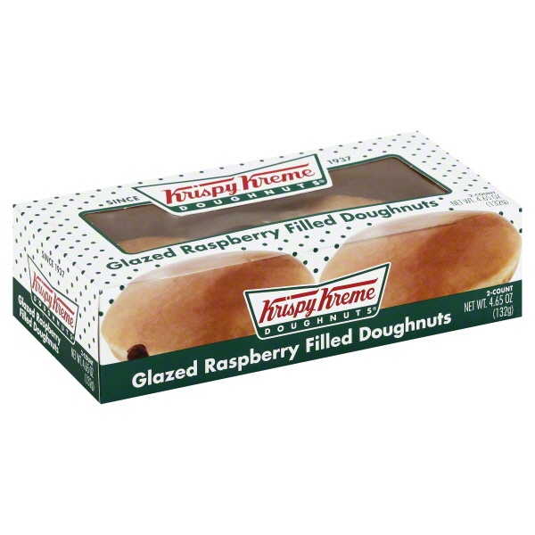 slide 1 of 1, Krispy Kreme Glazed Raspberry Filled Donuts, 2 ct; 4.65 oz