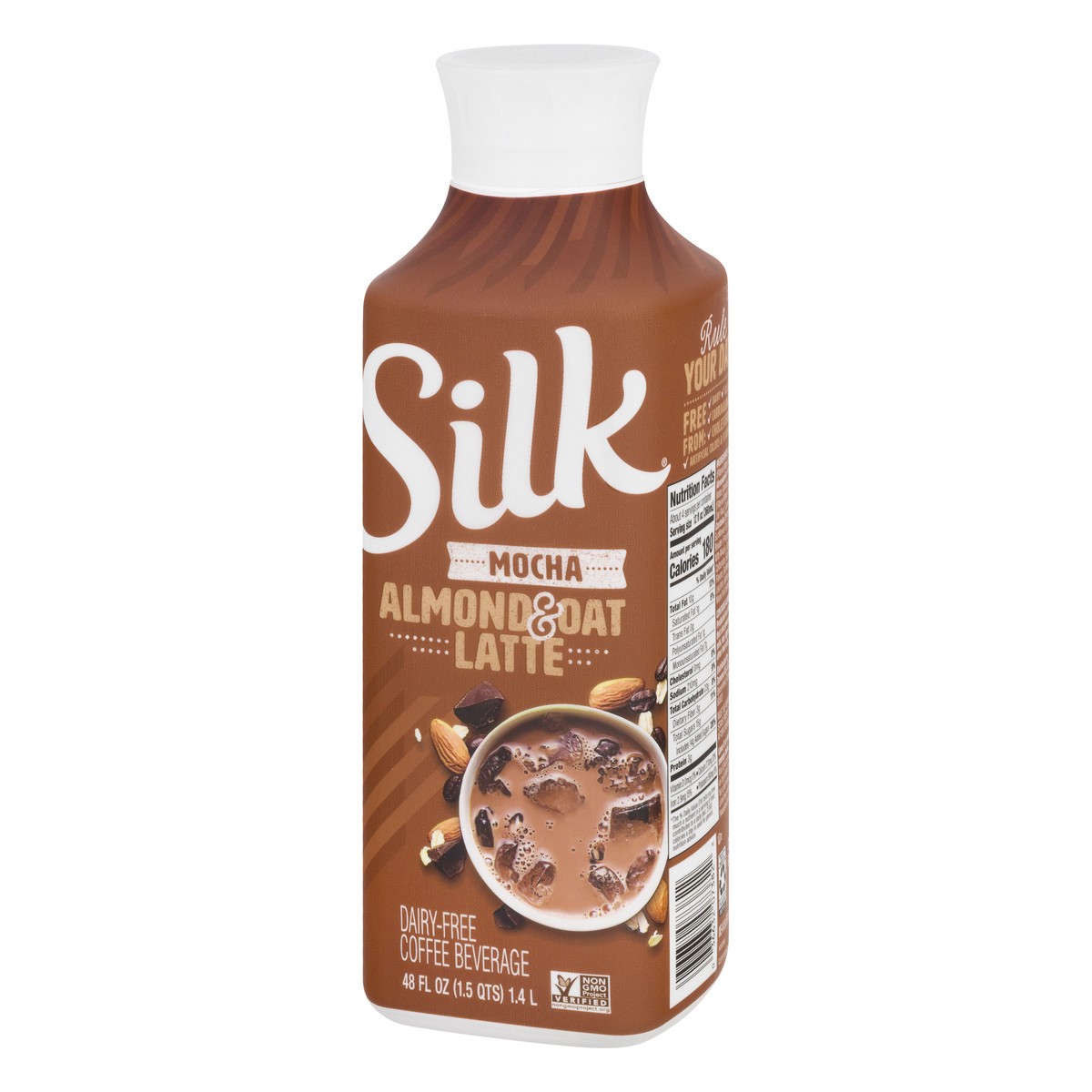 slide 4 of 10, Silk Dairy Free Mocha Almond & Oat Latte Coffee Beverage 48 oz, 48 oz