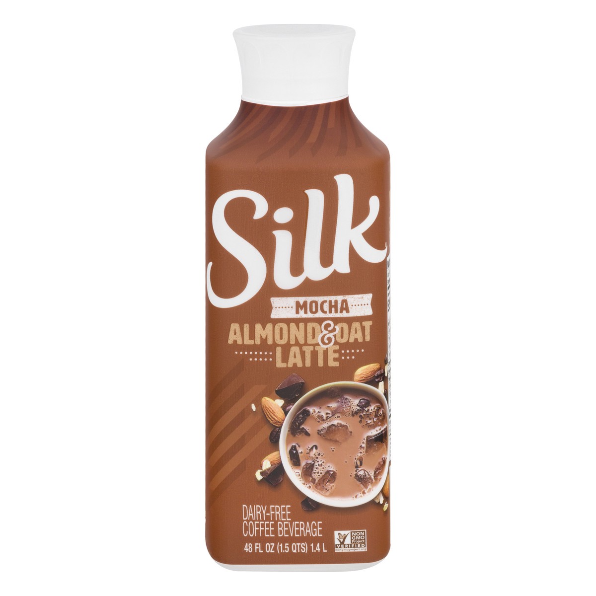 slide 1 of 10, Silk Dairy Free Mocha Almond & Oat Latte Coffee Beverage 48 oz, 48 oz