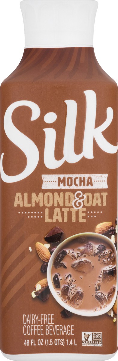 slide 9 of 10, Silk Dairy Free Mocha Almond & Oat Latte Coffee Beverage 48 oz, 48 oz