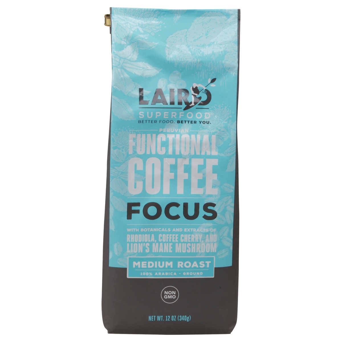 Laird Superfood Medium Roast Ground Focus Functional Coffee 12 oz 12 oz