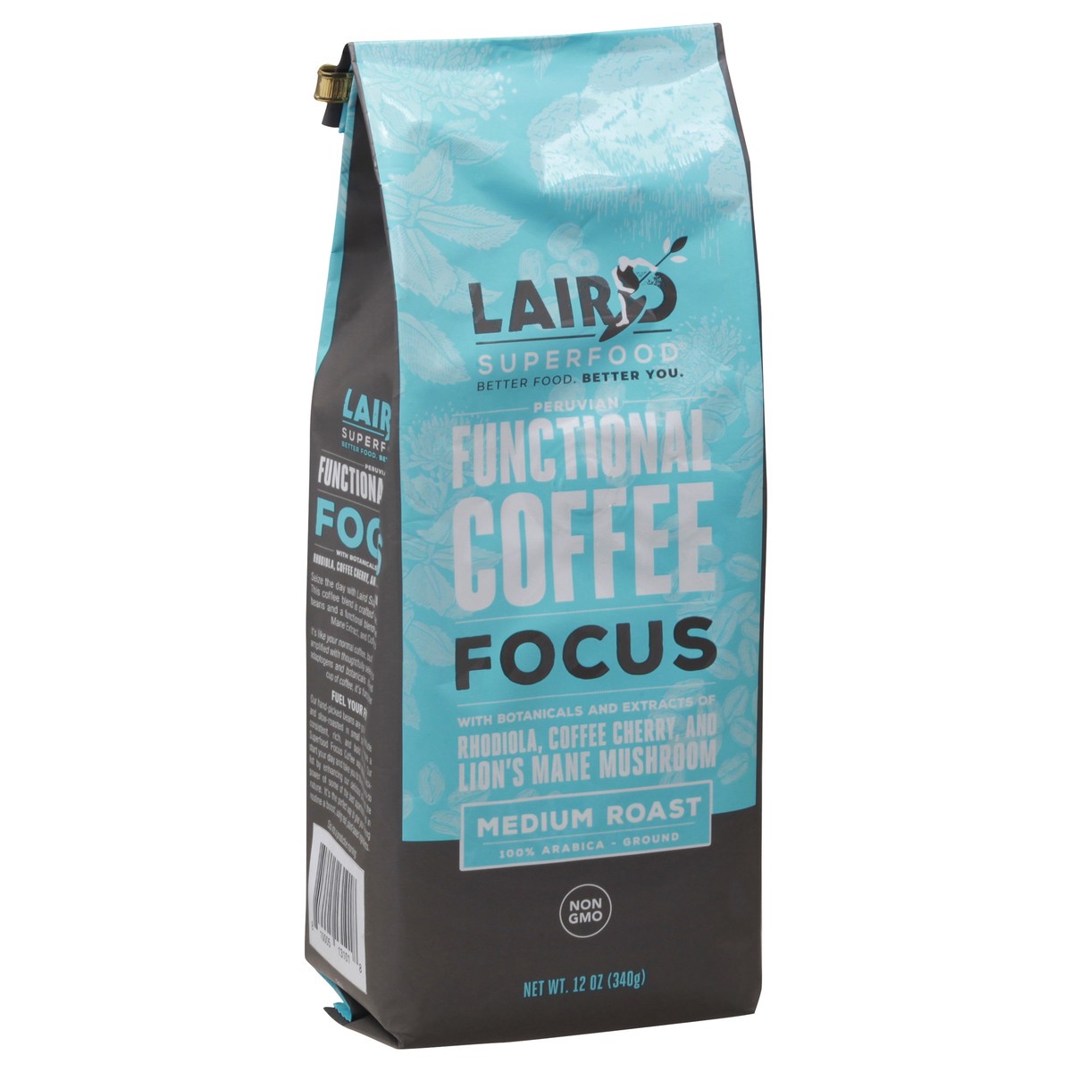 slide 14 of 14, Laird Superfood Medium Roast Ground Focus Functional Coffee 12 oz, 12 oz