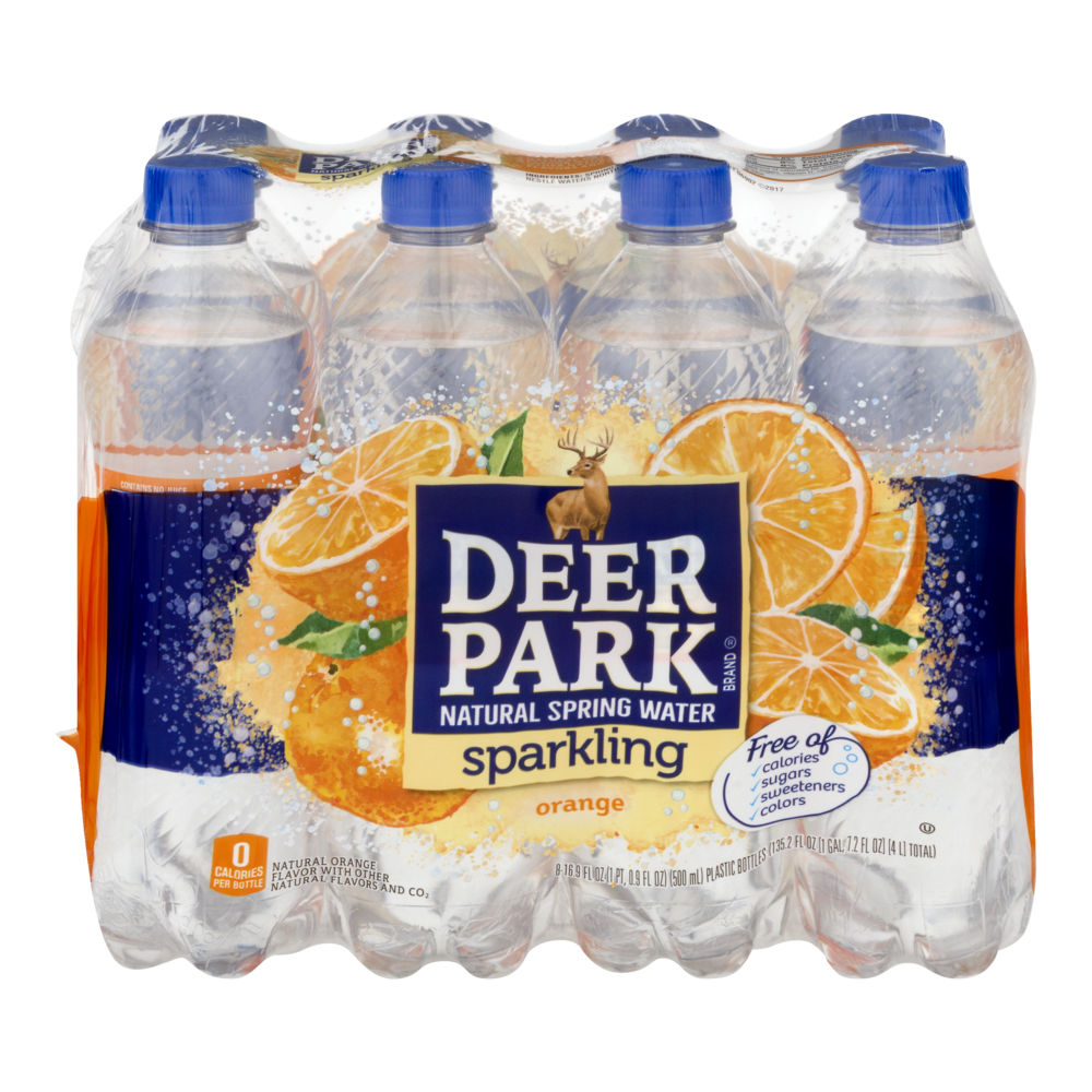 slide 1 of 1, Deer Park Orange Sparkling Water, 135.2 fl oz