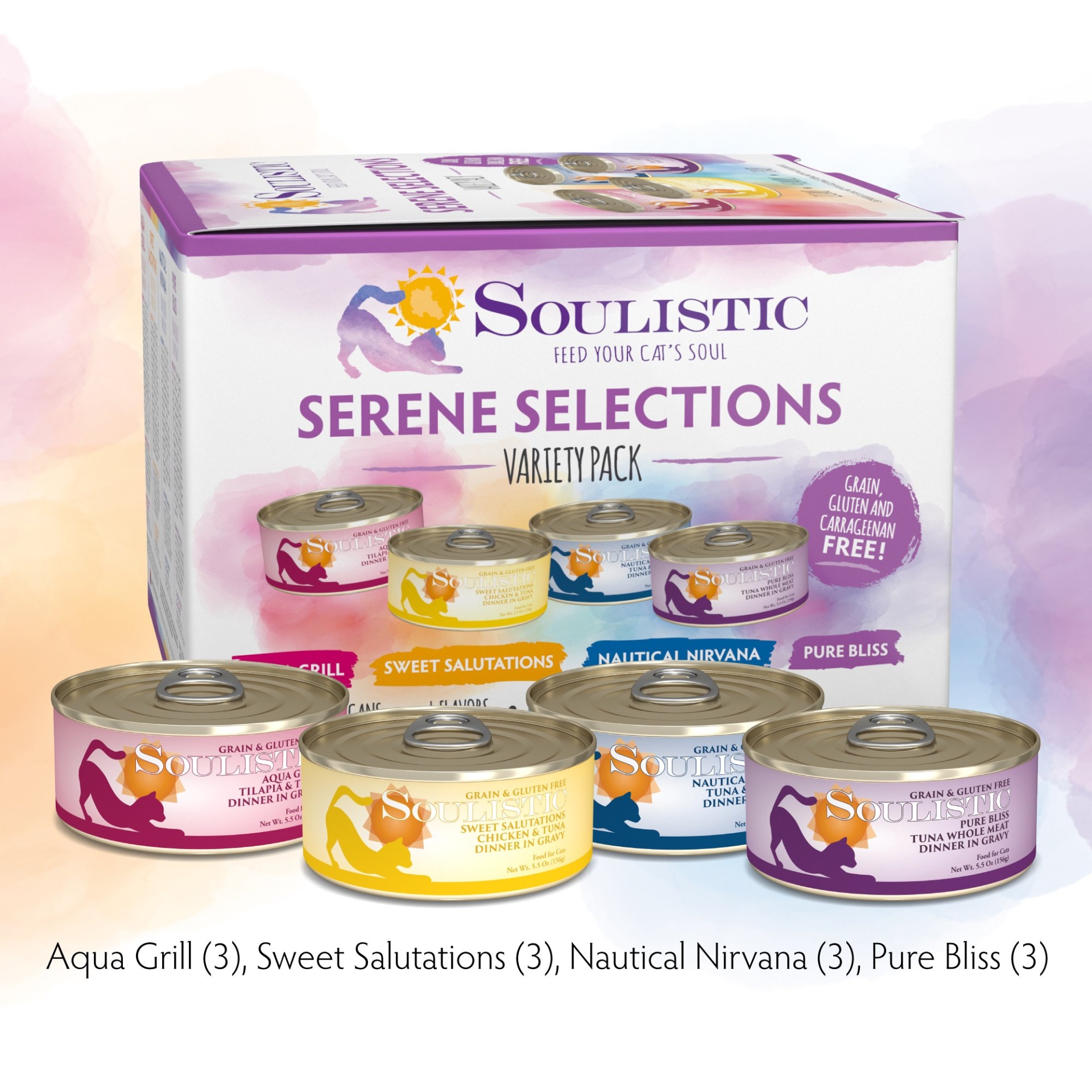 slide 1 of 1, Soulistic Serene Selections Variety Pack Wet Cat Food, 12 ct; 5.5 oz