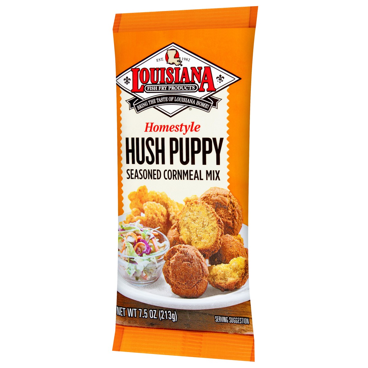 slide 5 of 9, Louisiana Fish Fry Products Homestyle Seasoned Hush Puppy Cornmeal Mix 7.5 oz, 7.5 oz