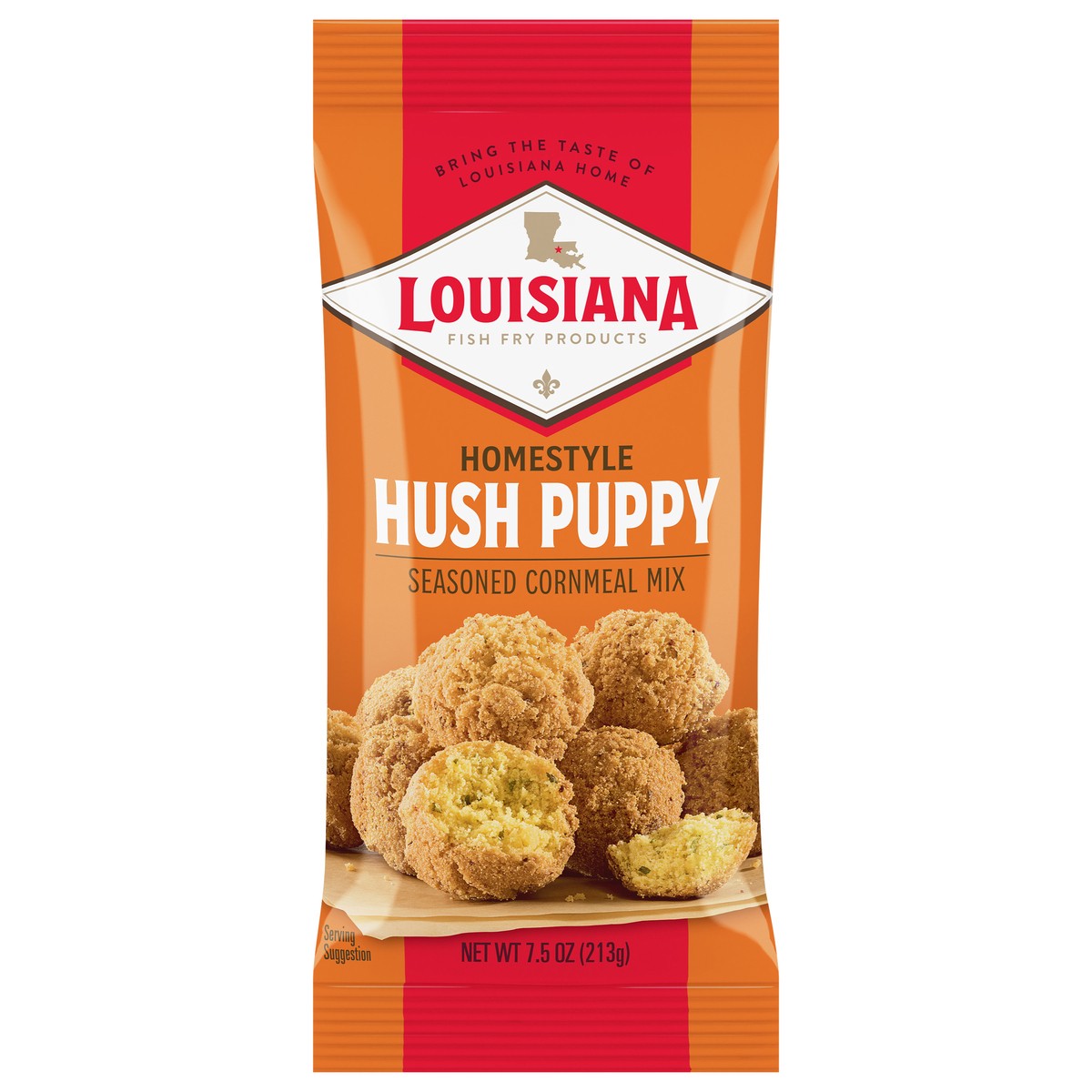 slide 1 of 9, Louisiana Fish Fry Products Homestyle Seasoned Hush Puppy Cornmeal Mix 7.5 oz, 7.5 oz