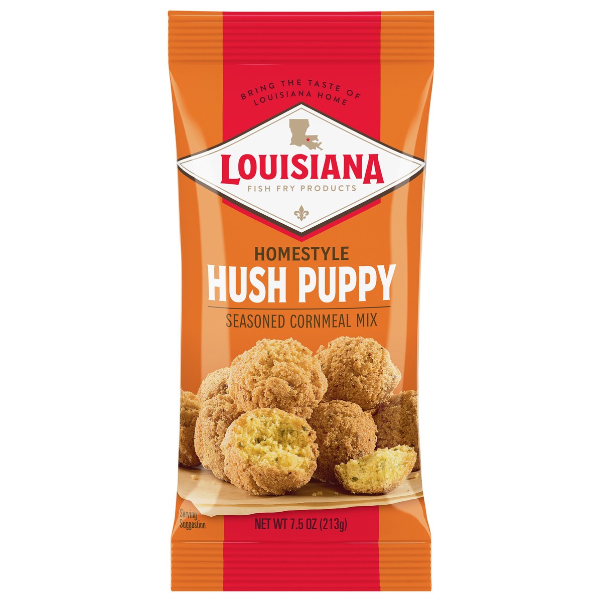 slide 1 of 9, Louisiana Fish Fry Products Homestyle Hush Puppy Seasoned Cornmeal Mix - 7.5 oz, 7.5 oz