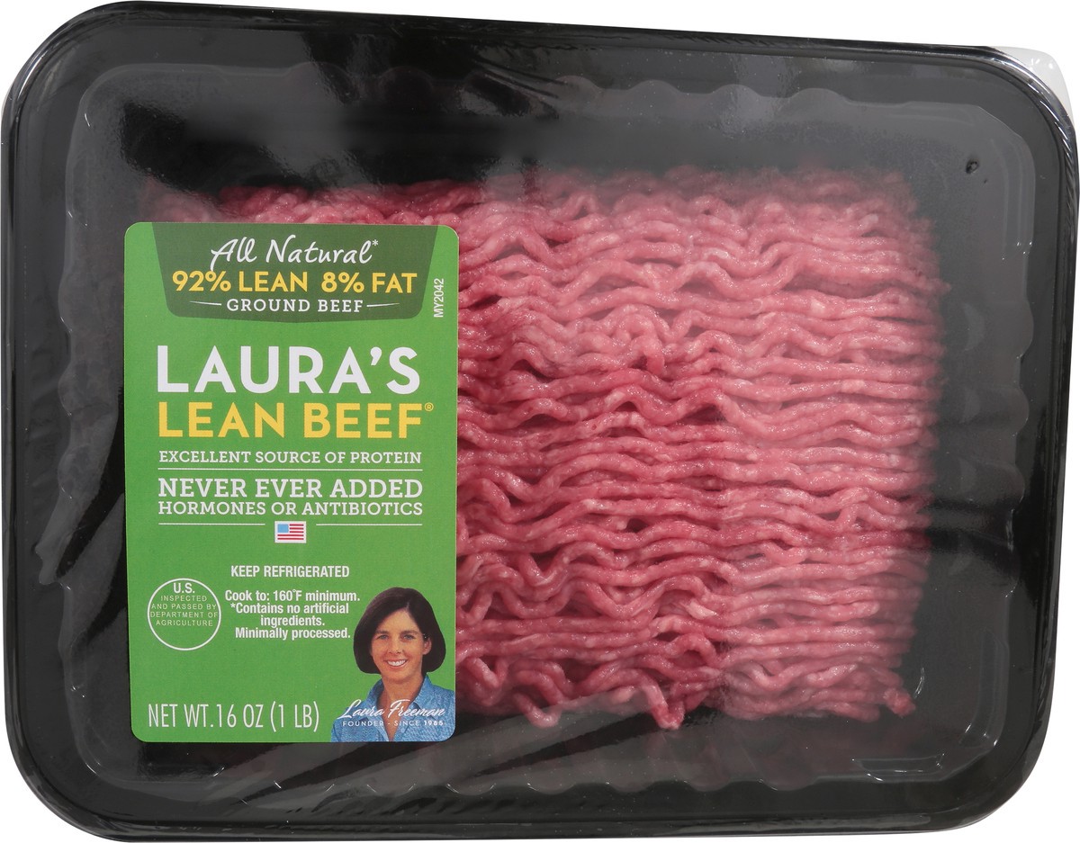 slide 7 of 13, Laura's Lean Ground Beef, 16 oz, 16 oz