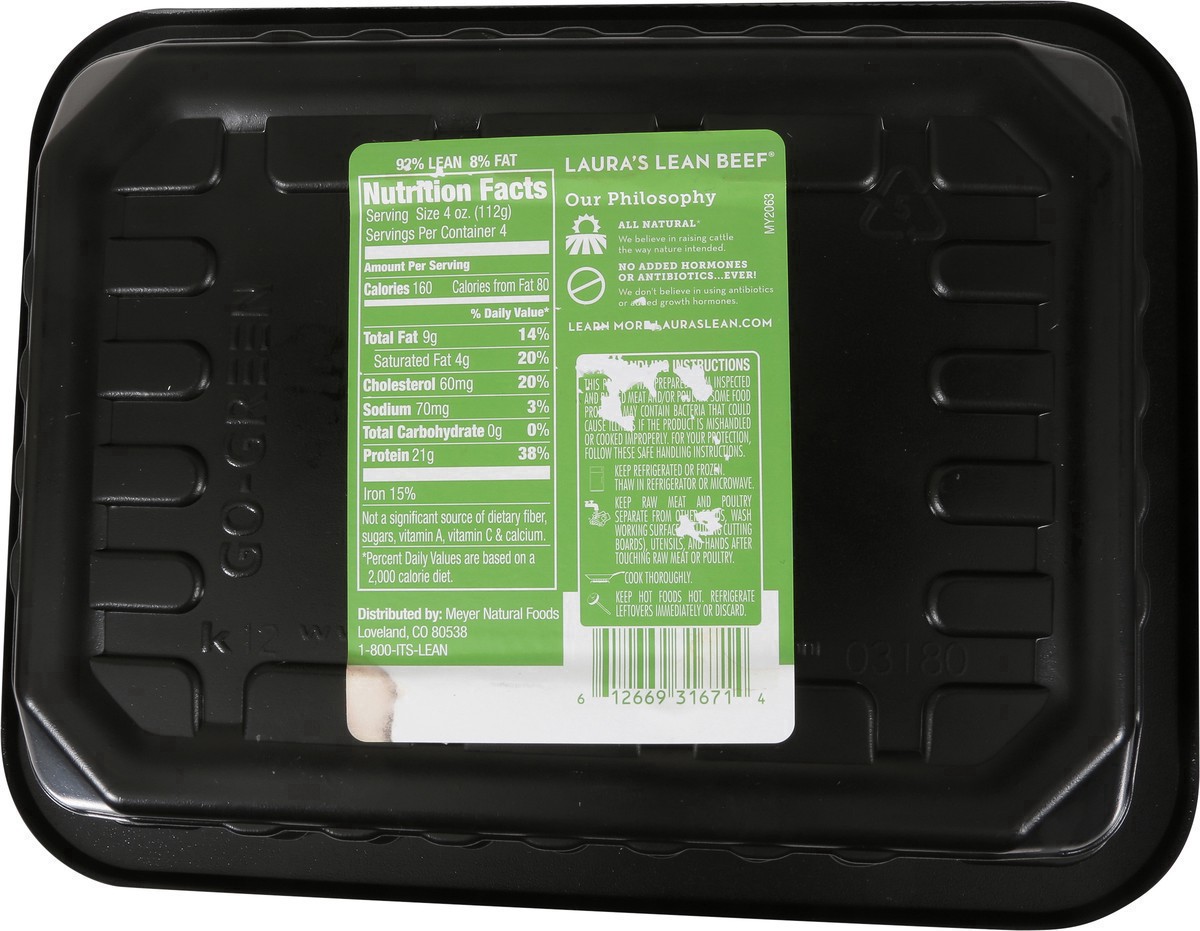 slide 3 of 13, Laura's Lean Laura’s Lean Beef 92% Lean All Natural Ground Beef, 16 oz