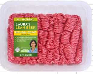 slide 1 of 13, Lauras Lean Beef 8% Fat Ground Beef 16 oz, 16 oz