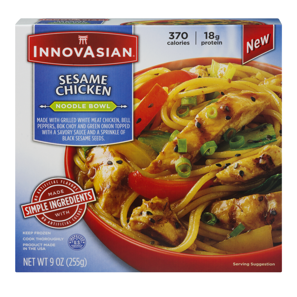 slide 1 of 6, InnovAsian Cuisine Sesame Chicken Noodle Bowl, 9 oz