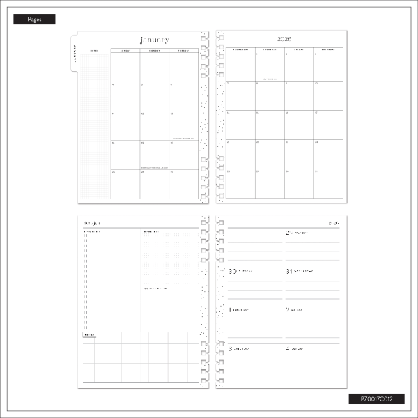 slide 7 of 10, 2026 Happy Planner Monthly/Weekly Classic Customizable Twin Loop Planner, 7"" x 9-1/4"", Believe You Can Checks, January To December, PZ0017C012, 1 ct