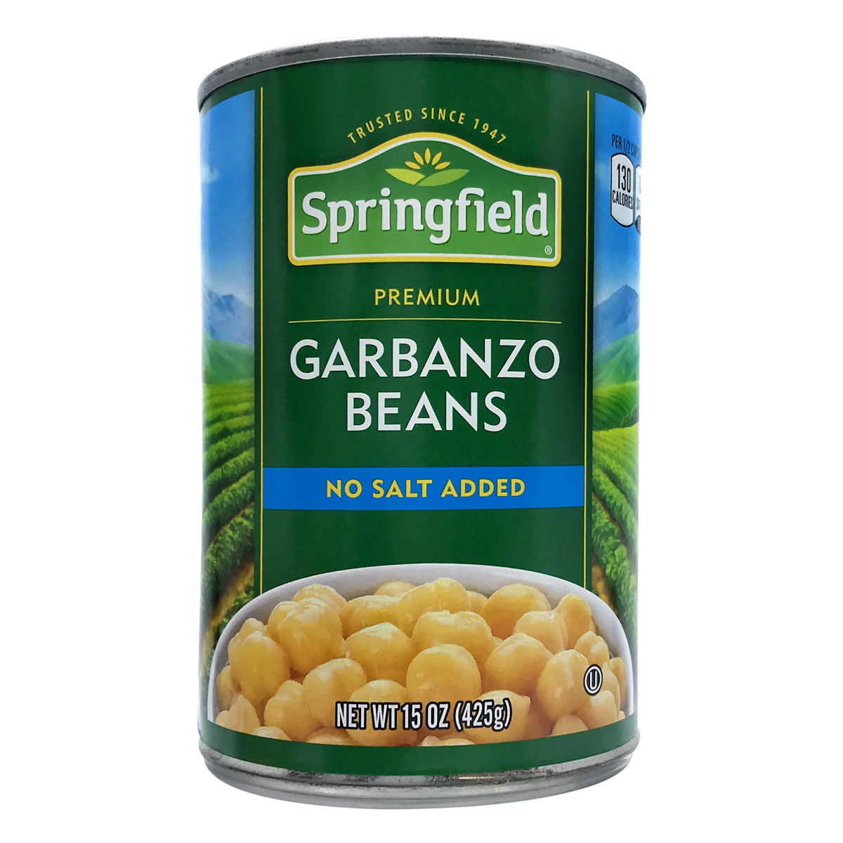 slide 1 of 1, Springfield Garbanzo Beans No Salt Added, 15 oz